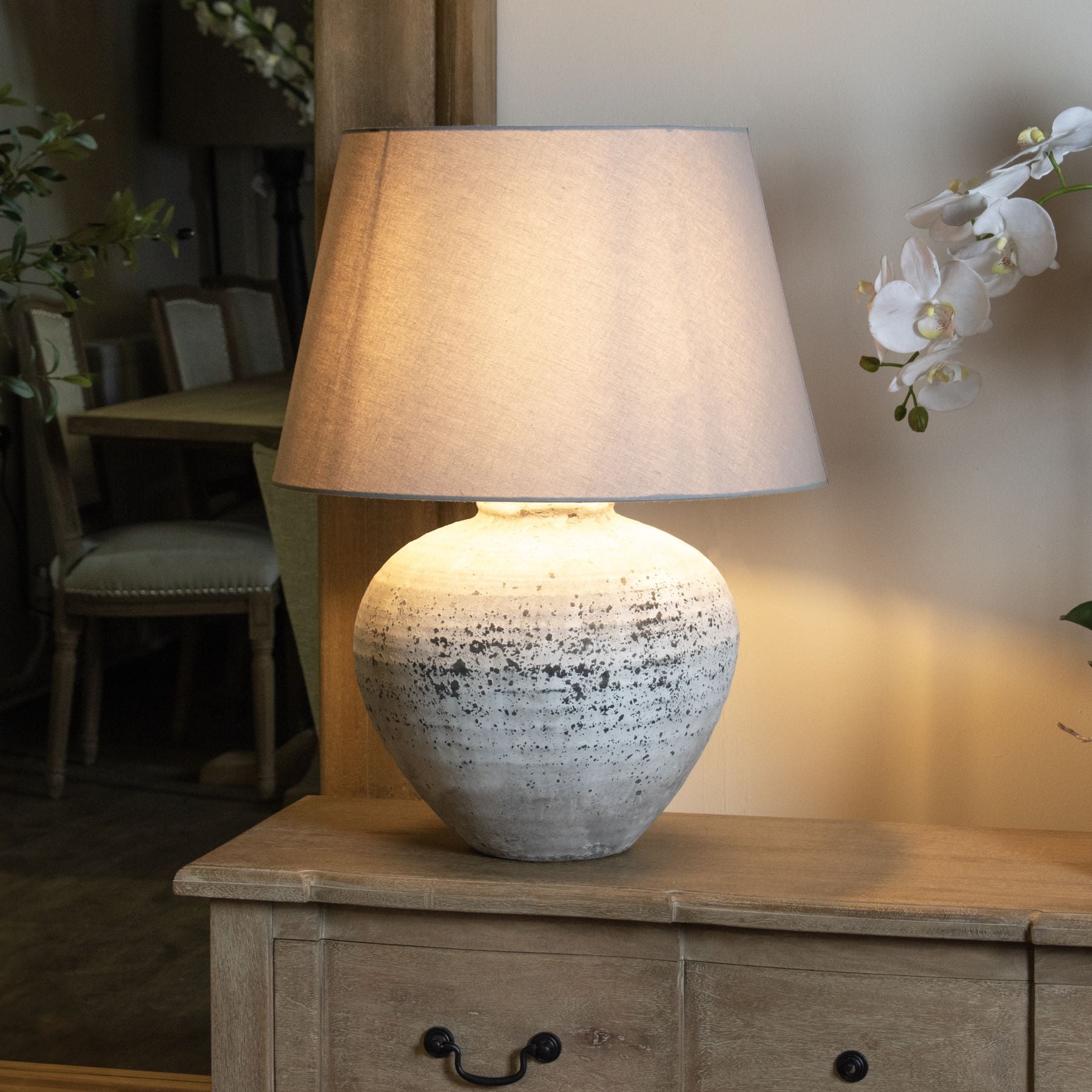 Belmont Speckled Stone Ceramic Table Lamp