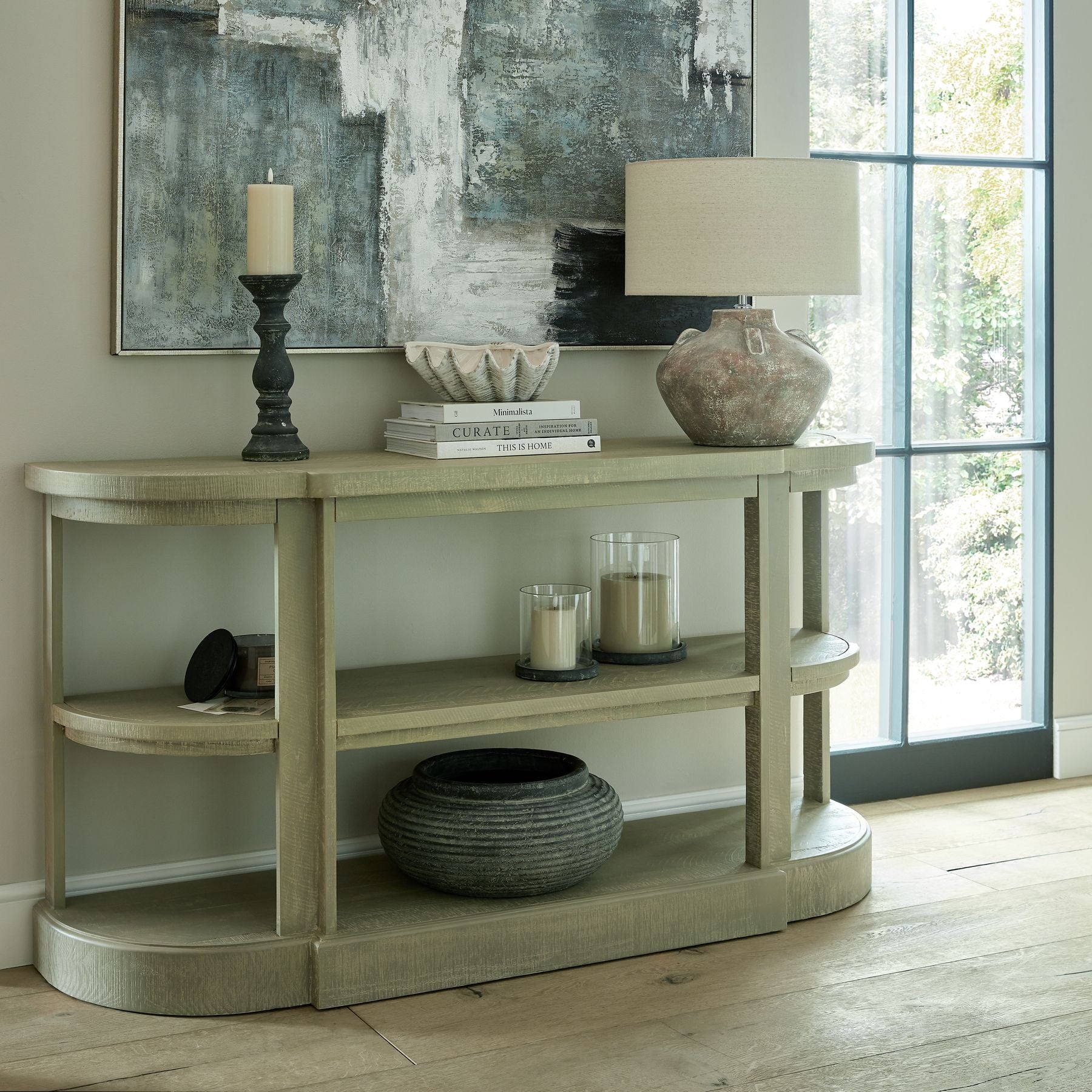 Milana Grey Large Hurricane Lantern