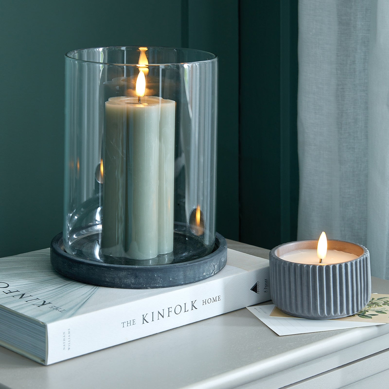 Milana Grey Large Hurricane Lantern