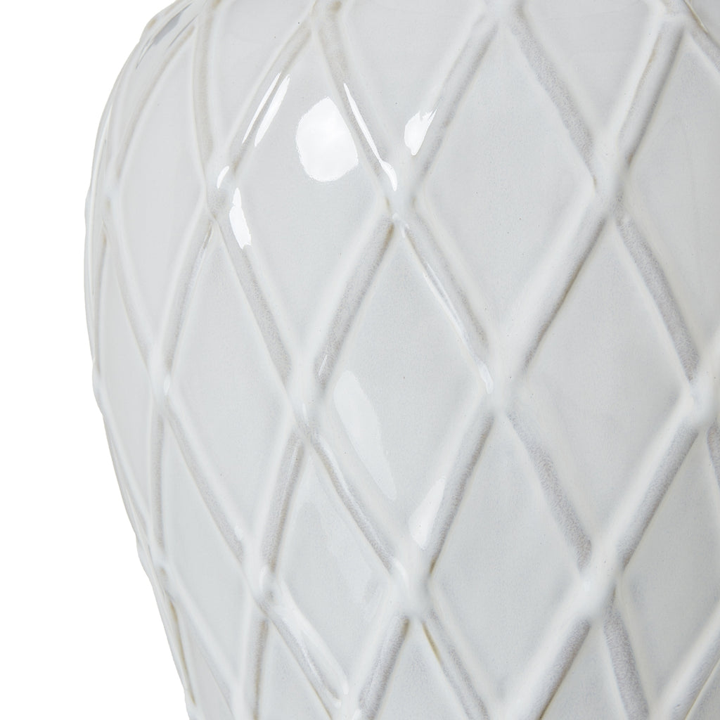 Seraph White Ceramic Ginger Jar Lamp