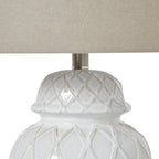 Seraph White Ceramic Ginger Jar Lamp