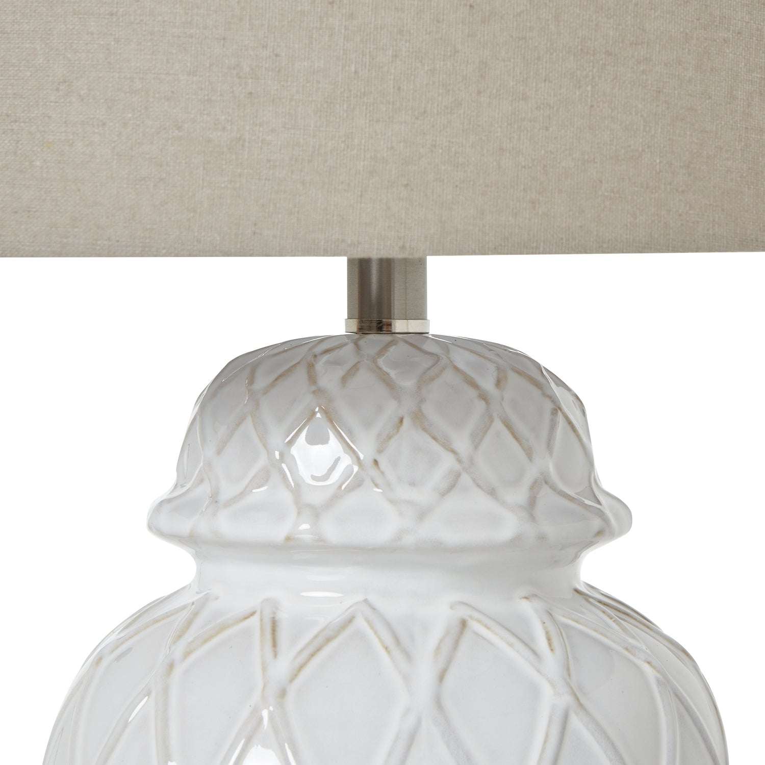 Seraph White Ceramic Ginger Jar Lamp