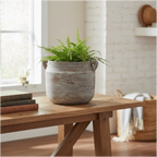 Alma Rustic Brown Ceramic Pot