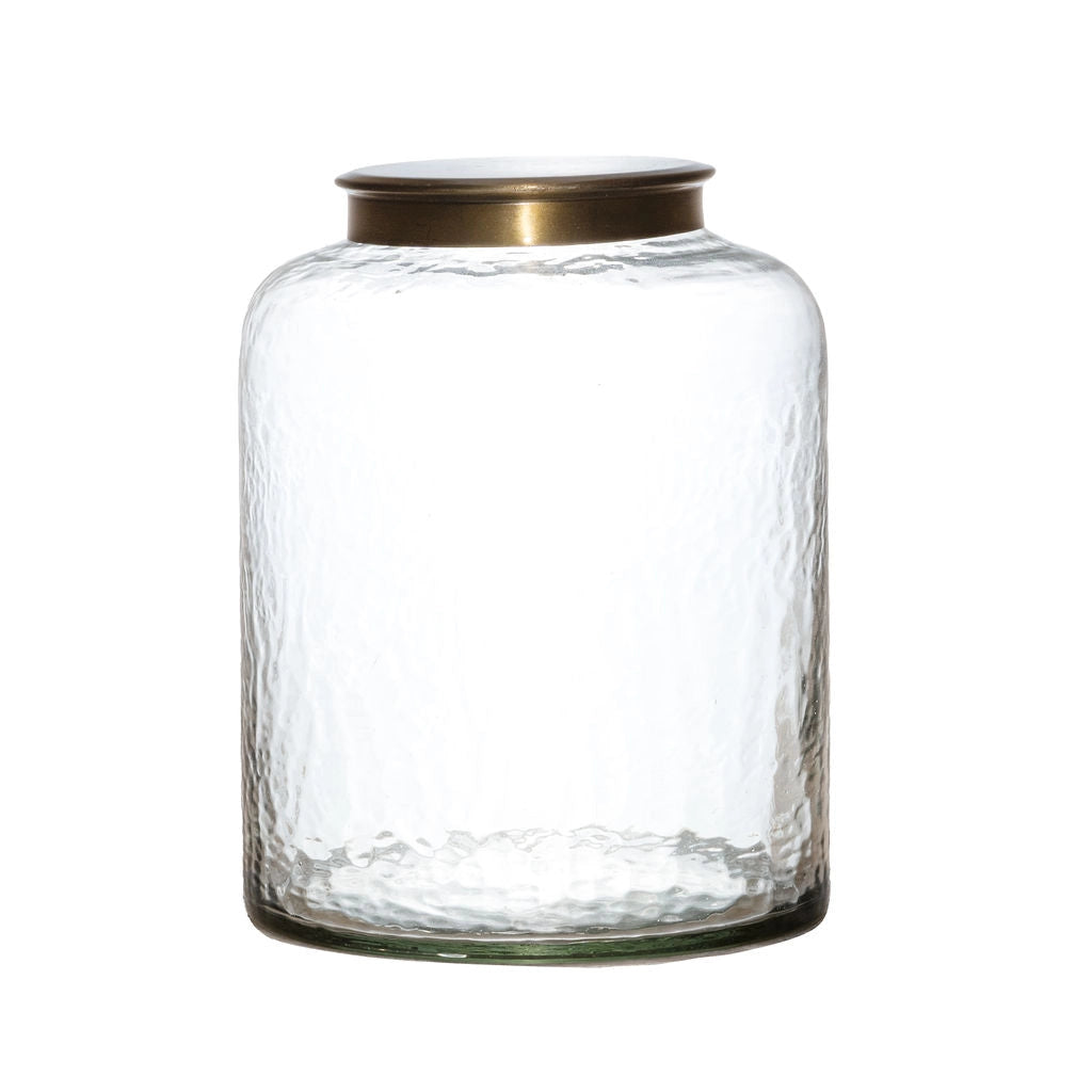 Amberley Hammered Glass Lidded Storage Jars