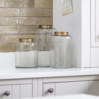Amberley Hammered Glass Lidded Storage Jars