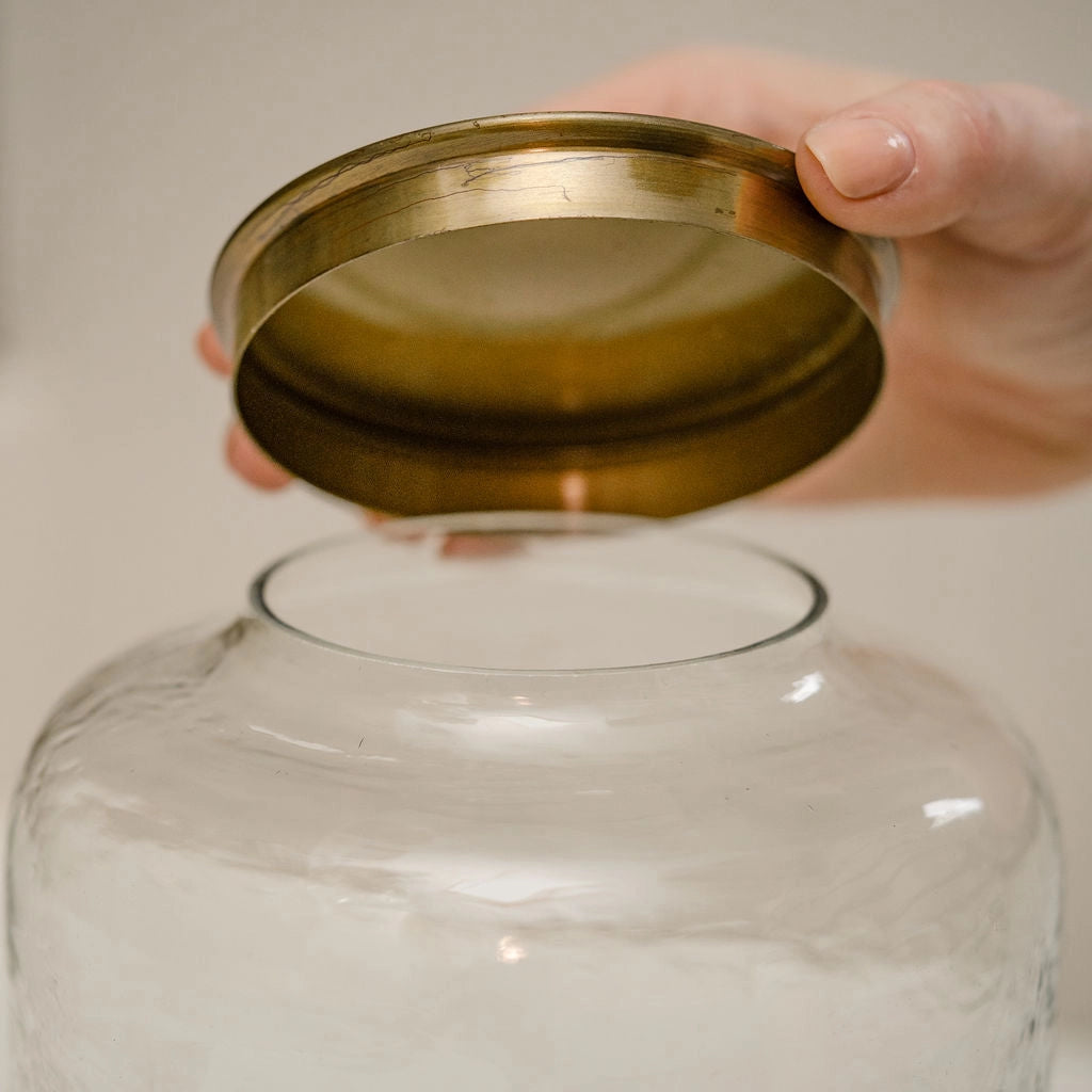 Amberley Hammered Glass Lidded Storage Jars