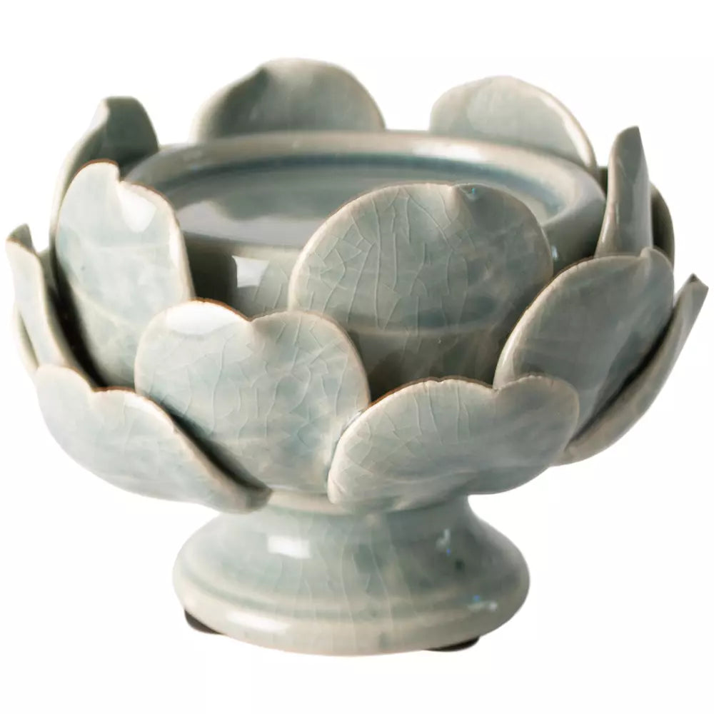 Sage Artichoke Pillar Candle Holder