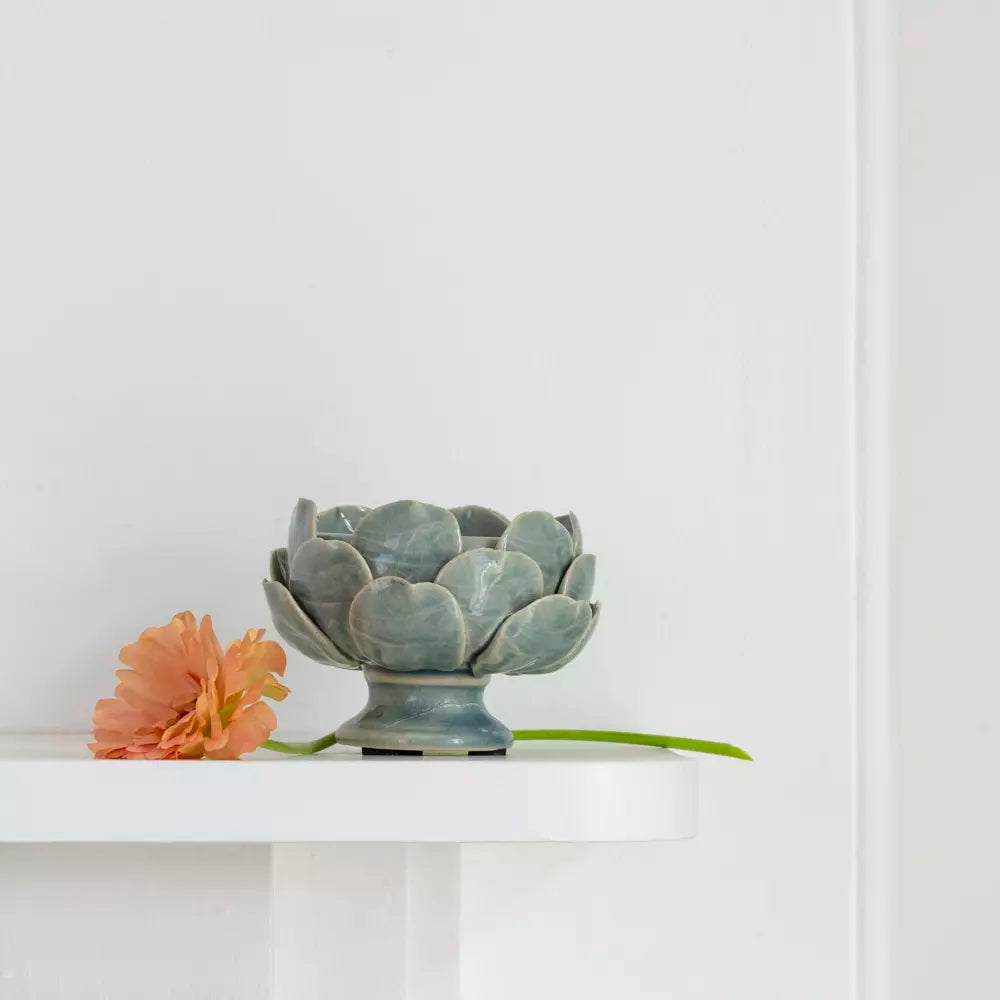 Sage Artichoke Pillar Candle Holder