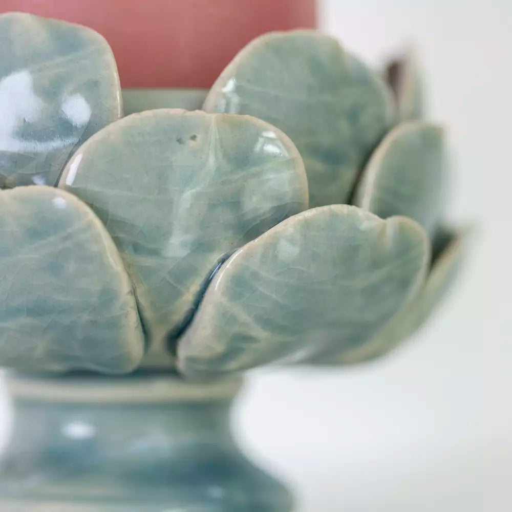 Sage Artichoke Pillar Candle Holder