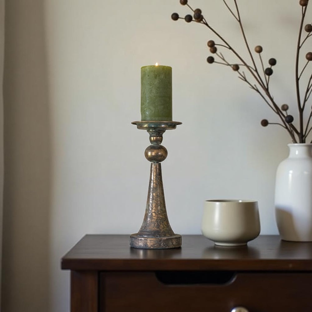 Aurelis Antique Gold Candle Holder