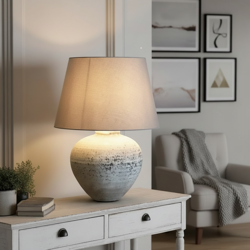 Belmont Speckled Stone Ceramic Table Lamp