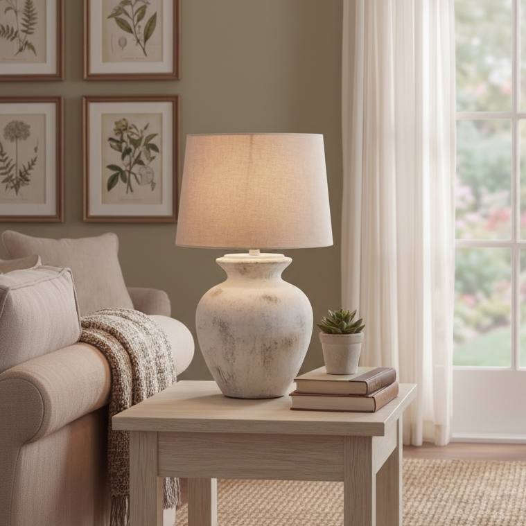 Clarendon Antique White Table Lamp