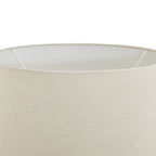 Close-up of a cream lampshade with a white interior on a white background