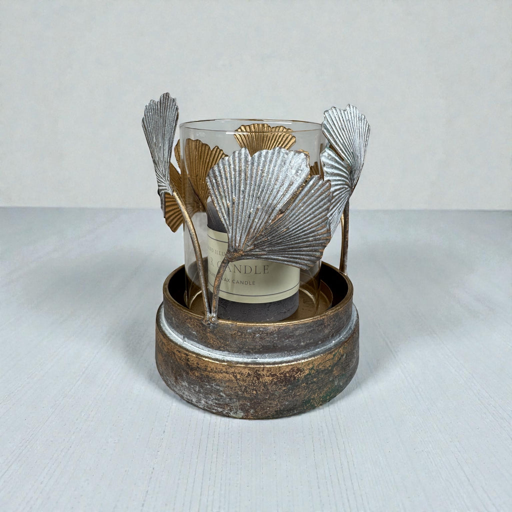 Gingko Leaf Hurricane Lamp