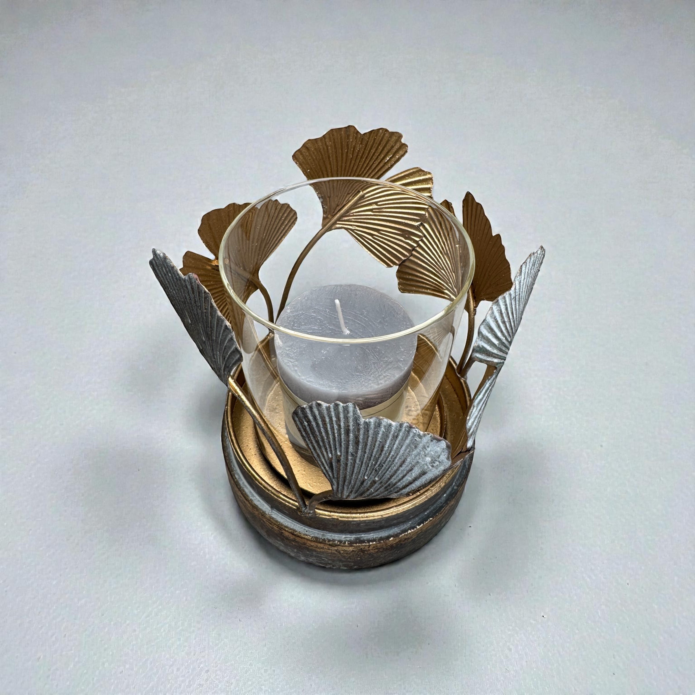 Gingko Leaf Hurricane Lamp