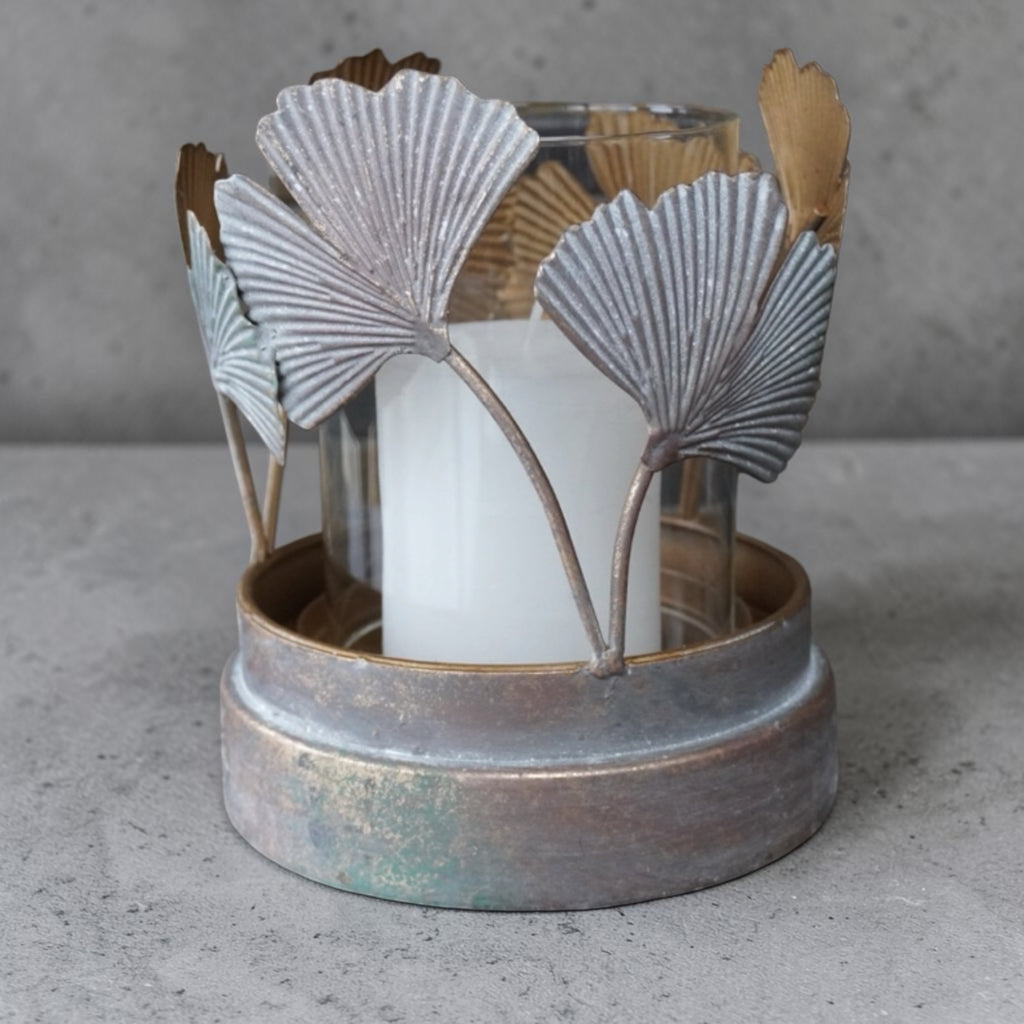 Gingko Leaf Hurricane Lamp
