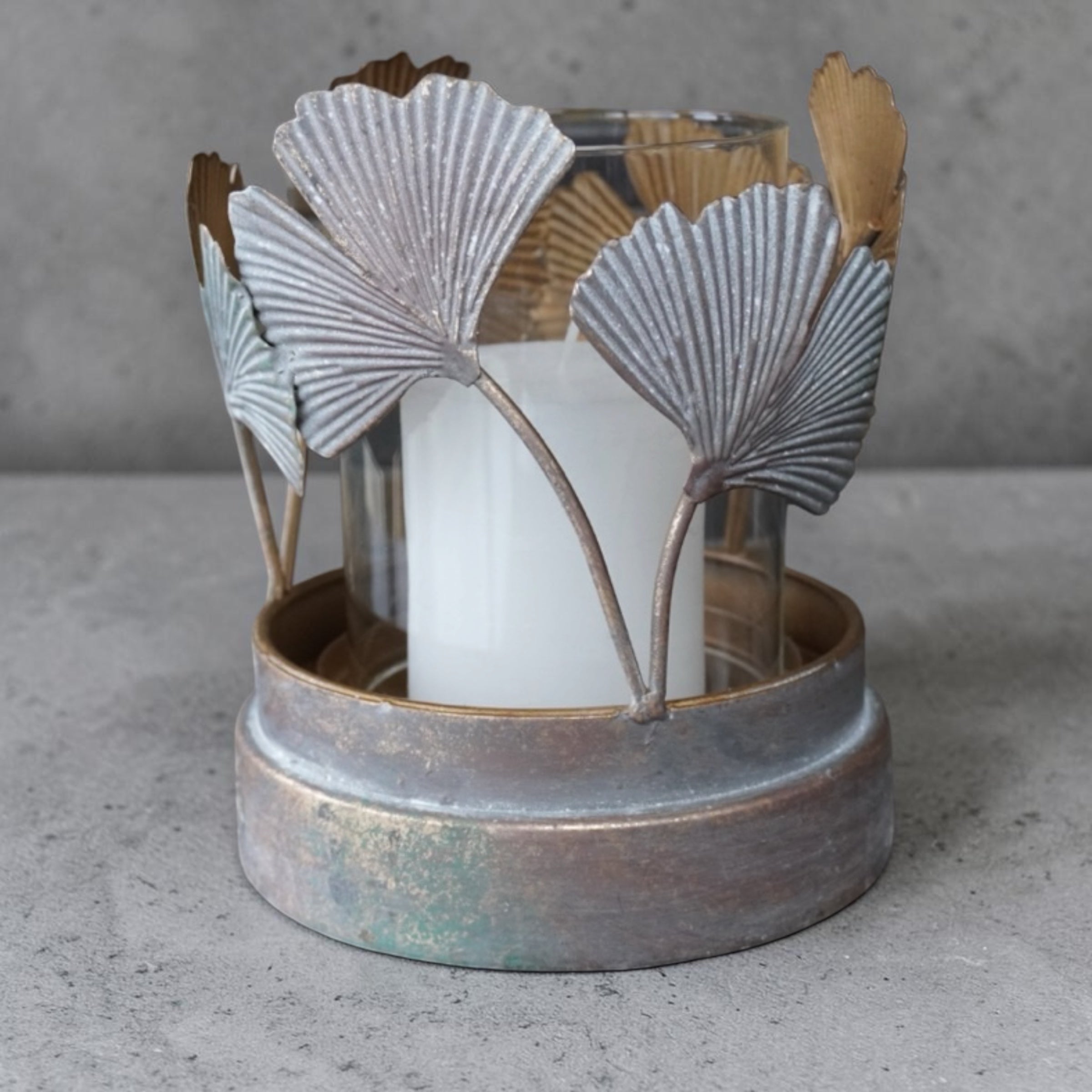 Gingko Leaf Hurricane Lamp
