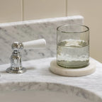 Hammered Glass Tealight With White Marble Base