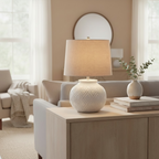 Helena White Beaded Ceramic Lamp