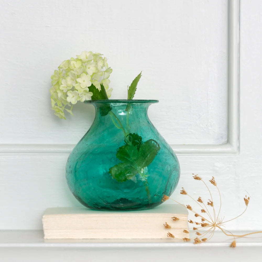 Sora Vase Recycled Glass Teal