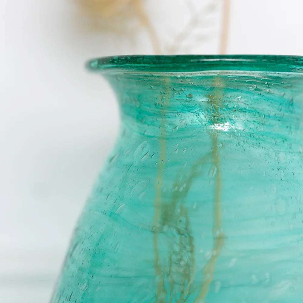 Sora Vase Recycled Glass Teal