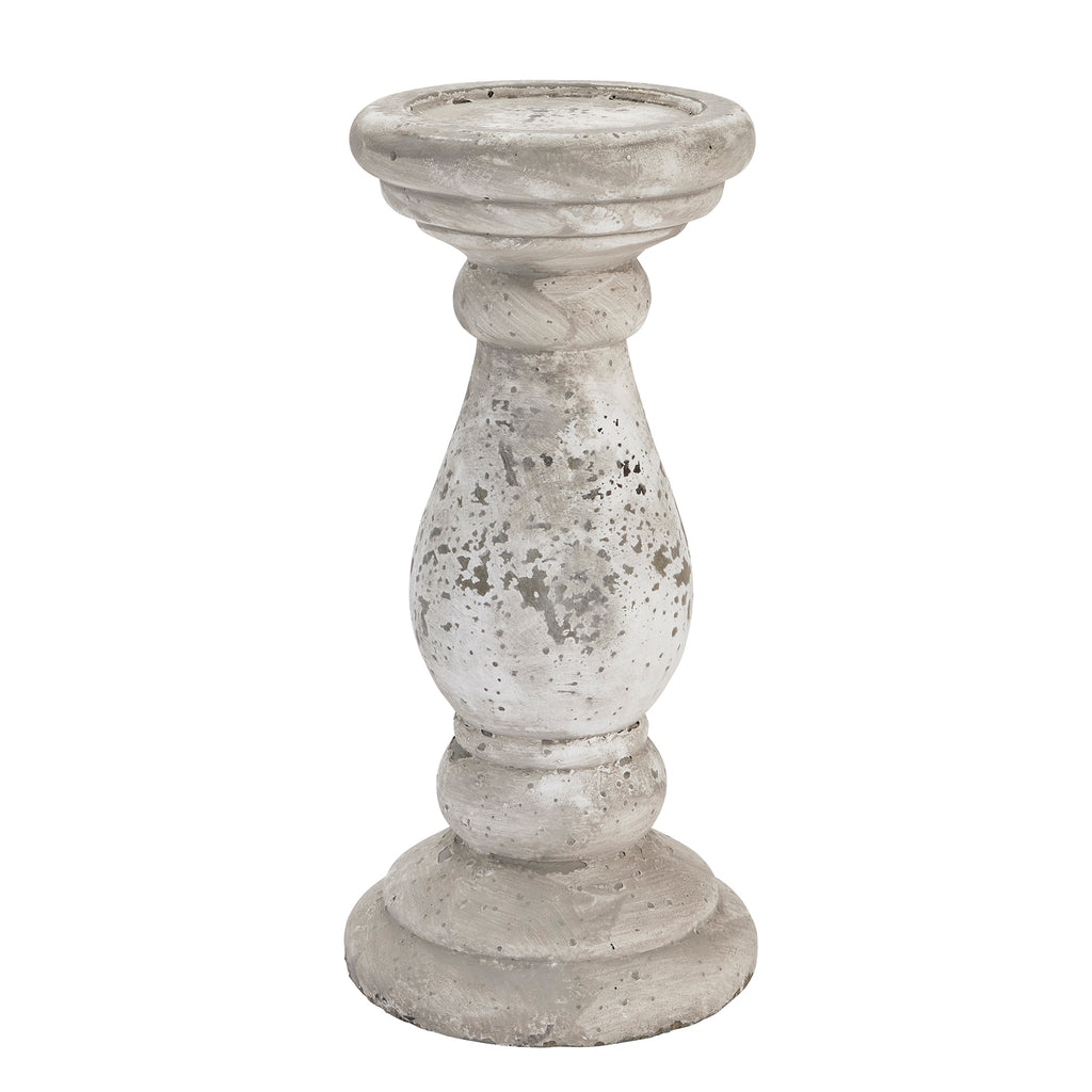 Large Stone Ceramic Column Candle Holder