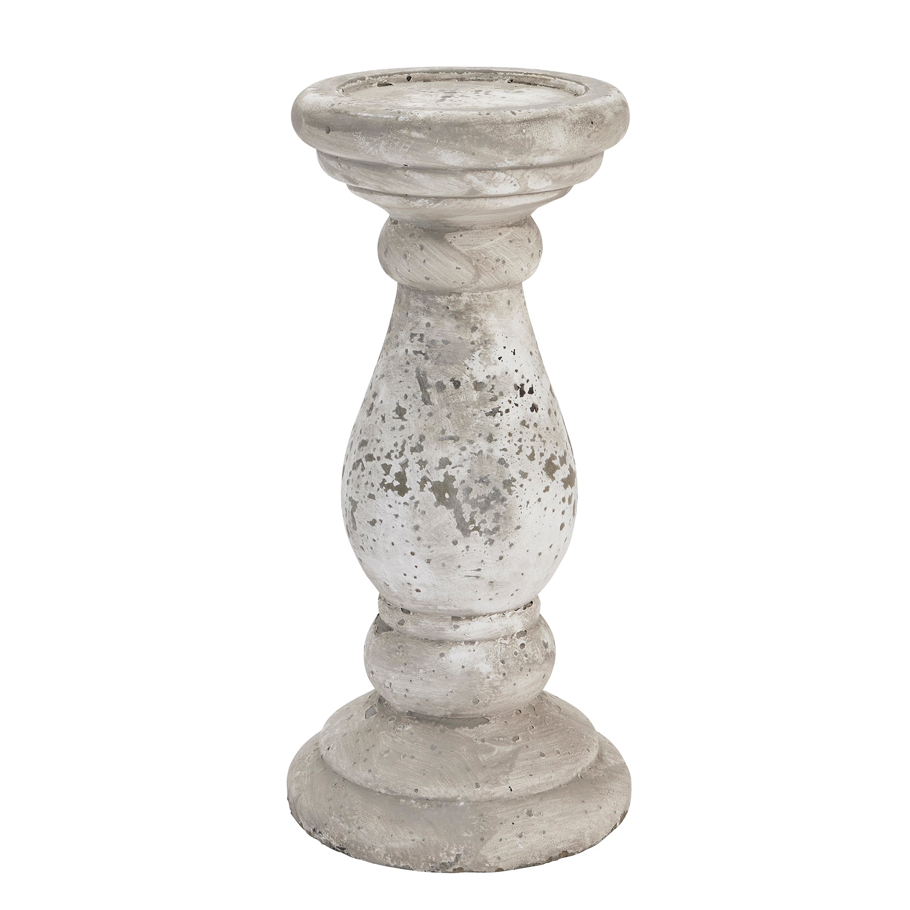 Large Stone Ceramic Column Candle Holder
