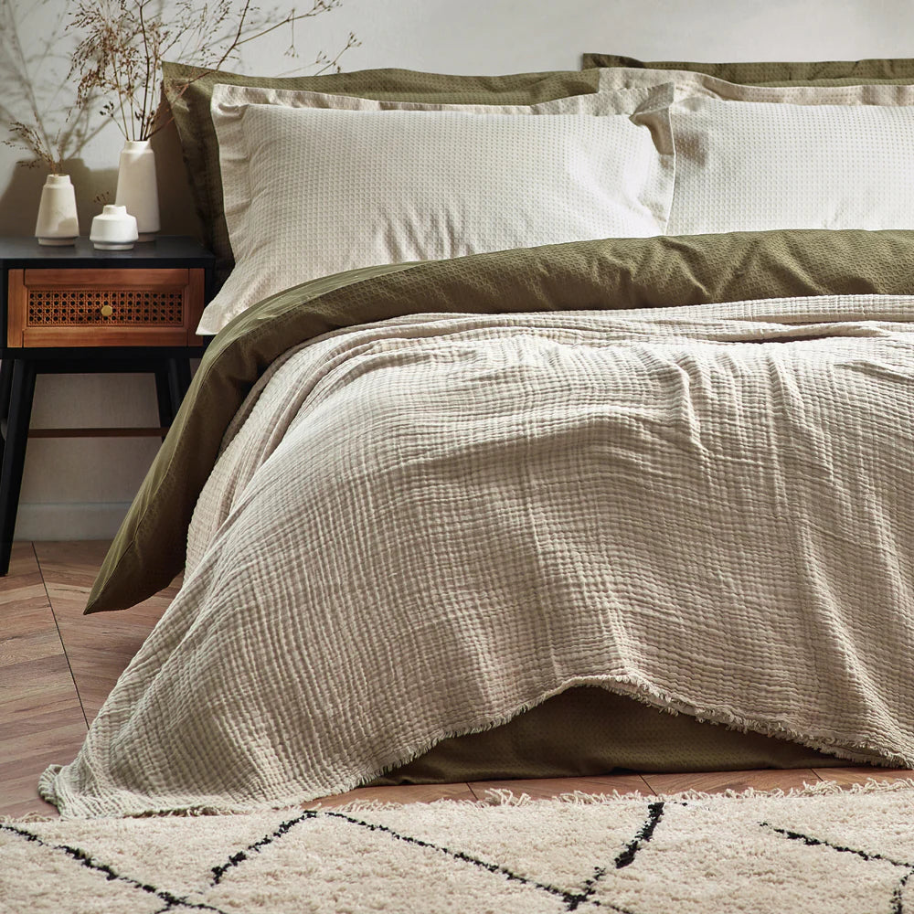 Lark Muslin Cotton Oversized Throw Natural