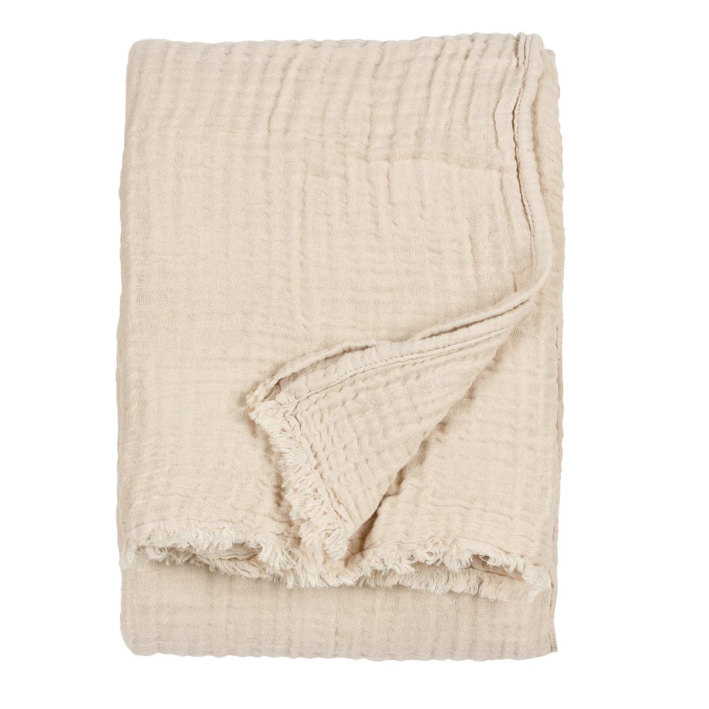 Lark Muslin Cotton Oversized Throw Natural