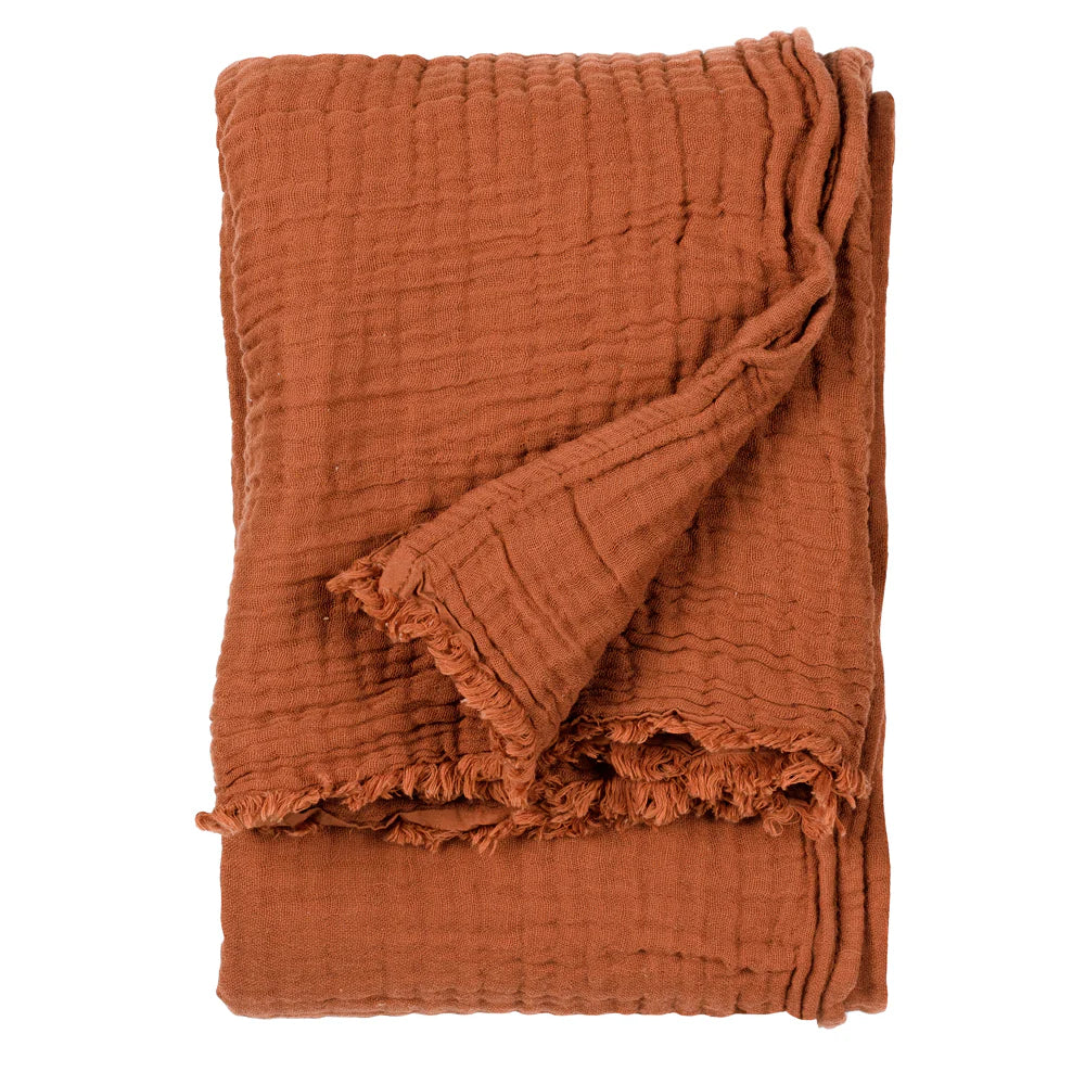 Lark Muslin Cotton Oversized Throw Pecan