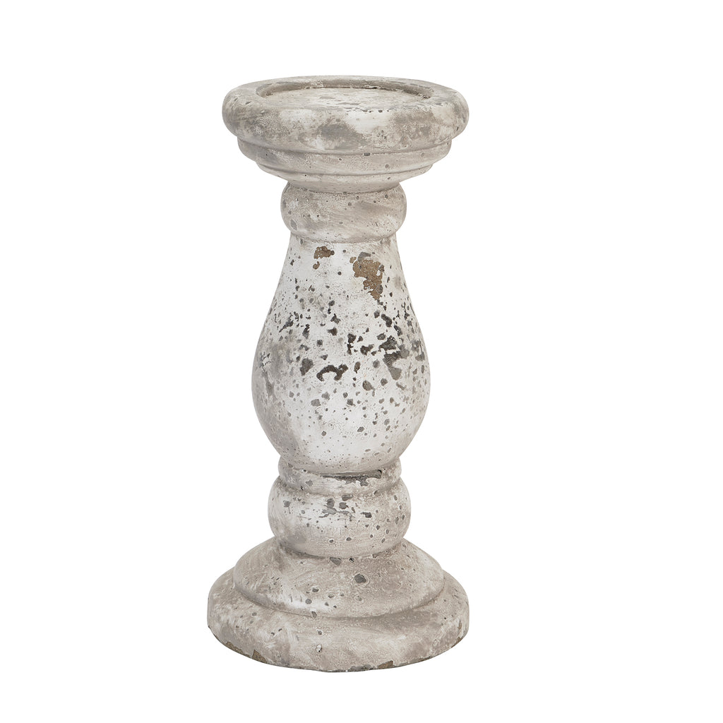 Medium Stone Ceramic Column Candle Holder