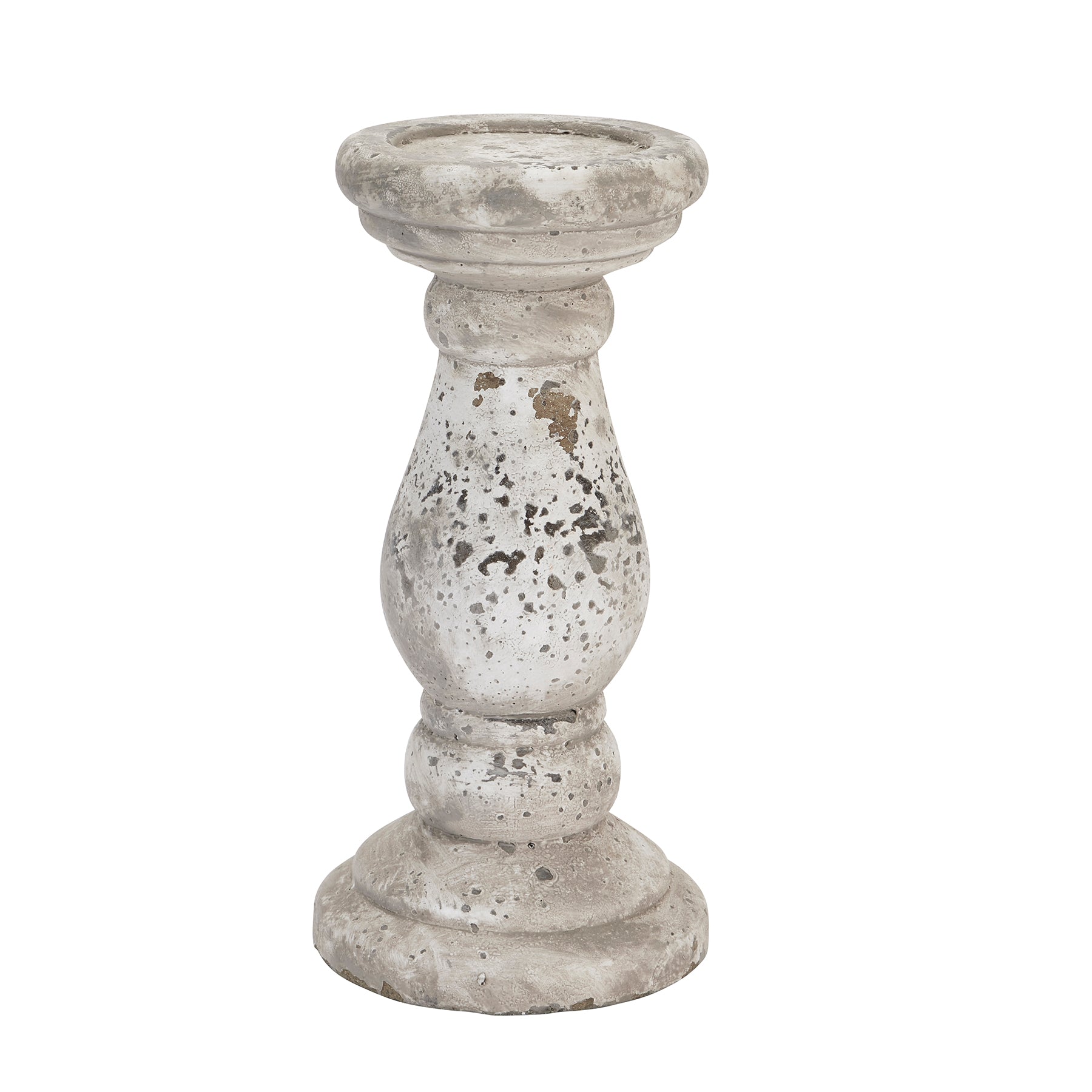 Medium Stone Ceramic Column Candle Holder