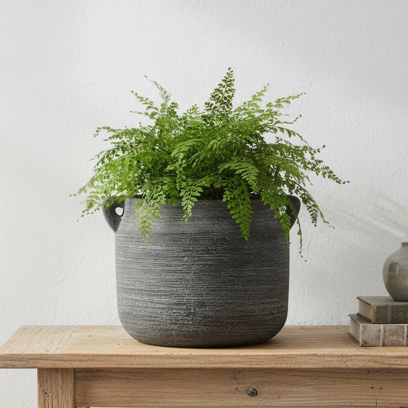 Milana Rustic Dark Grey Ceramic Pot