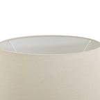 Close-up of a cream lampshade with a white interior on a white background