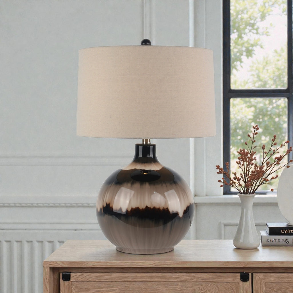 Mocha Glass Table Lamp