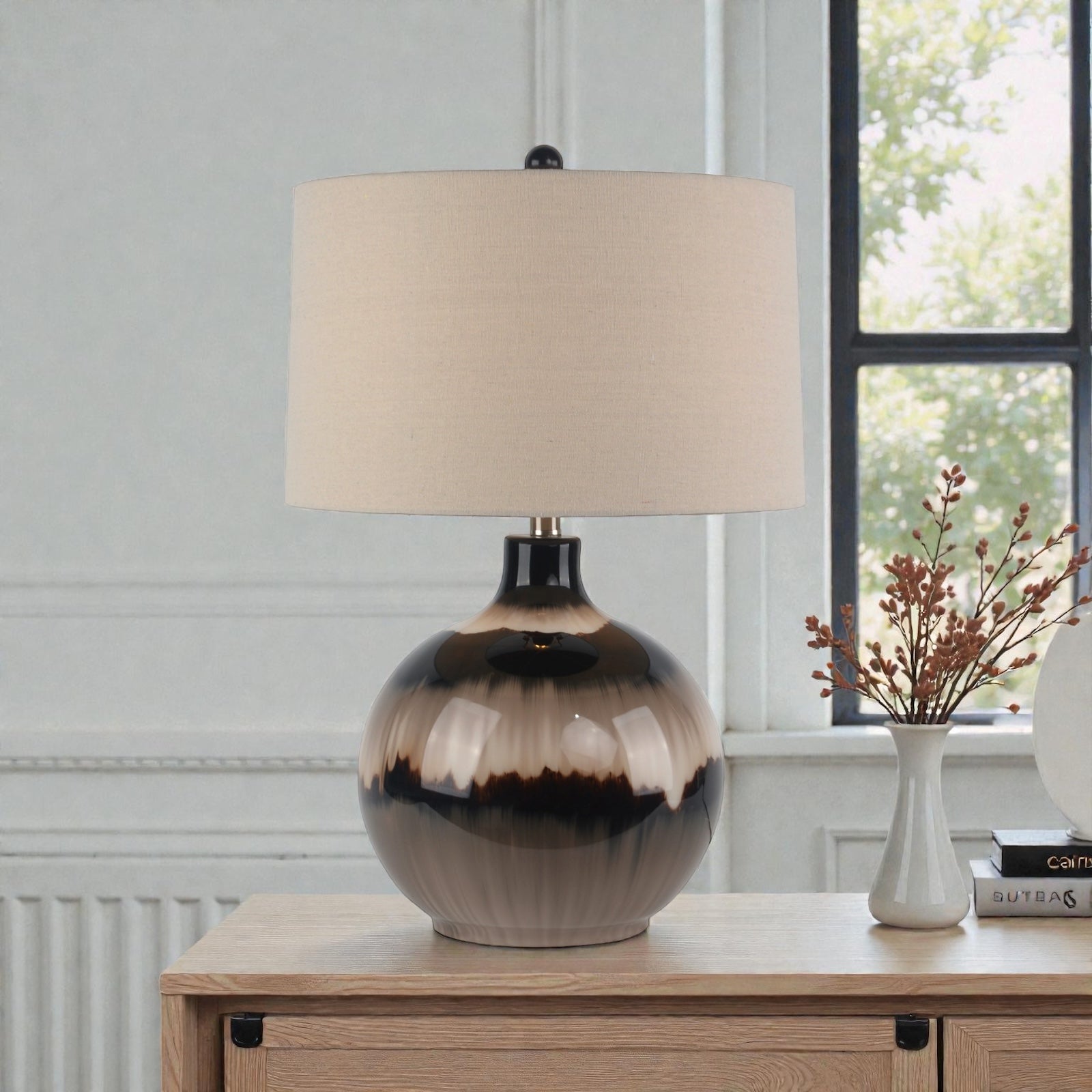 Mocha Glass Table Lamp