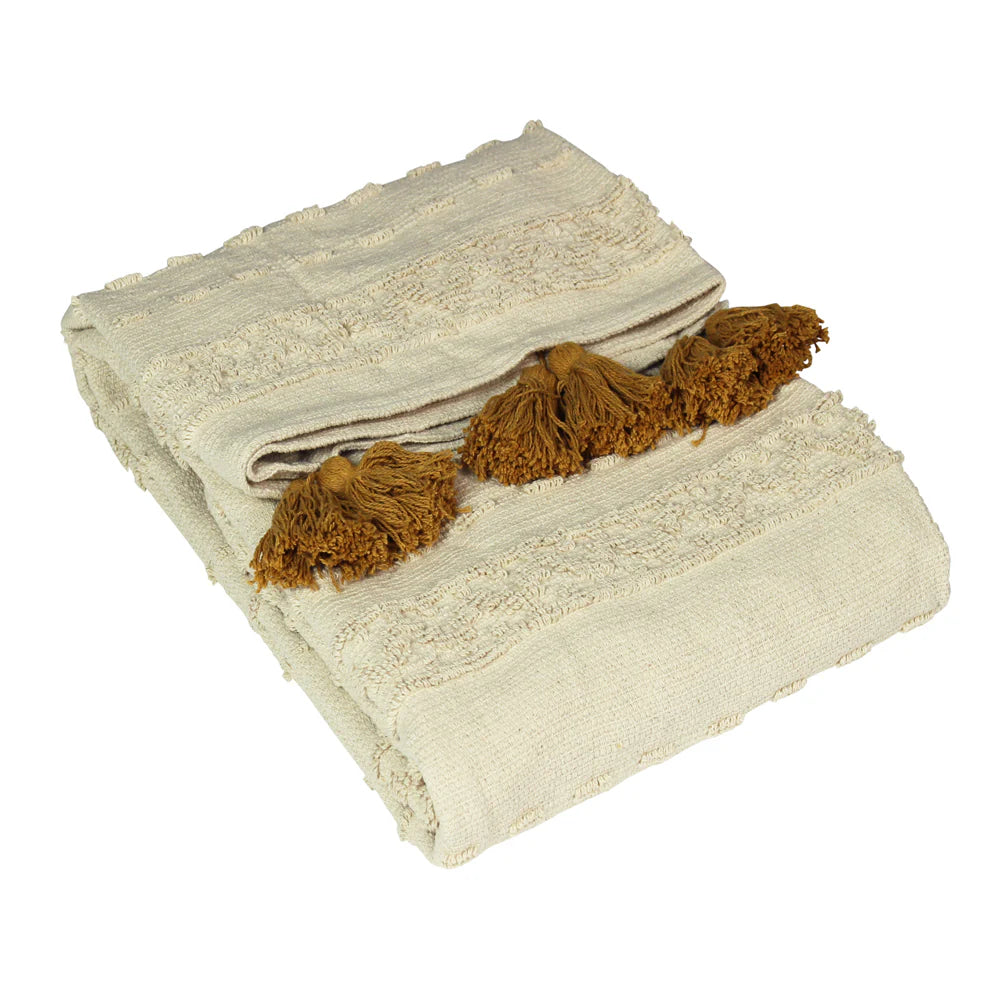 Oat Tufted Wool Throw
