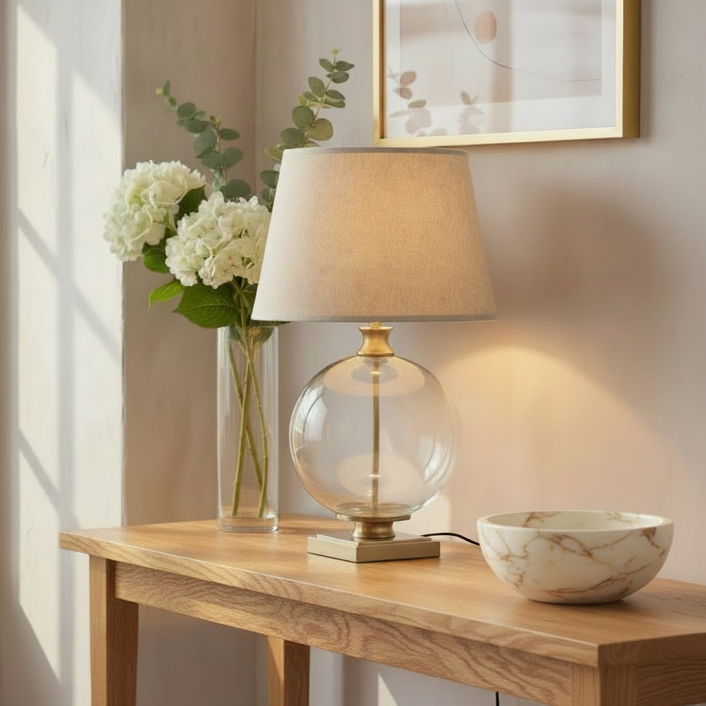 Opaline Glass Orb Table Lamp