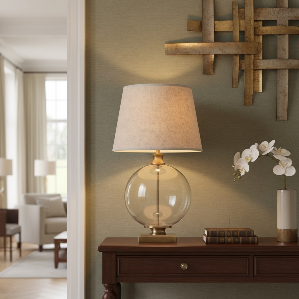 Opaline Glass Orb Table Lamp