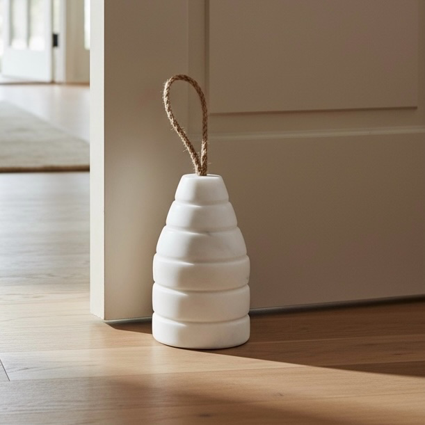 Ribbed Marble Doorstop