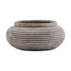 Rustic Brown Ribbed Planter