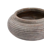Rustic Brown Ribbed Planter