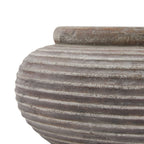 Rustic Brown Ribbed Planter