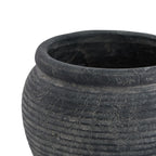Rustic Dark Grey Ribbed Plant Pot
