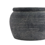Rustic Dark Grey Ribbed Plant Pot