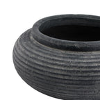 Rustic Dark Grey Ribbed Planter