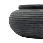 Rustic Dark Grey Ribbed Planter