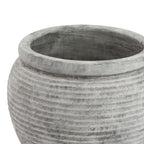Rustic Grey Ribbed Plant Pot