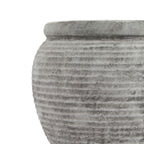 Rustic Grey Ribbed Plant Pot