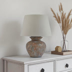Lulia Rustic Round Ceramic Table Lamp